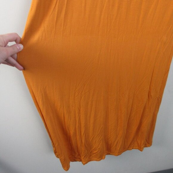 House of Harlow 1960 Mirtha Midi Dress S Orange Rayon Ruched Stretch Party 402 - Picture 8 of 12